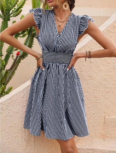 Women Striped Midi Dress | Sophie