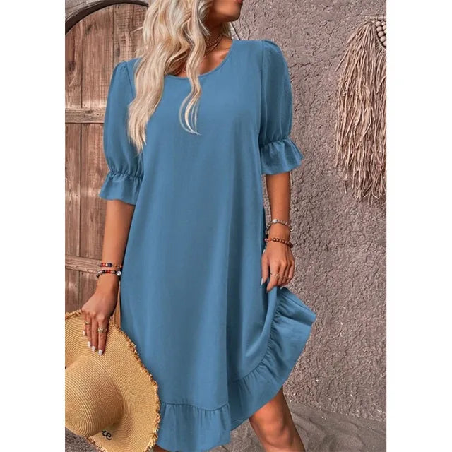 Women Ruffled Sleeve Midi Dress | Ellie